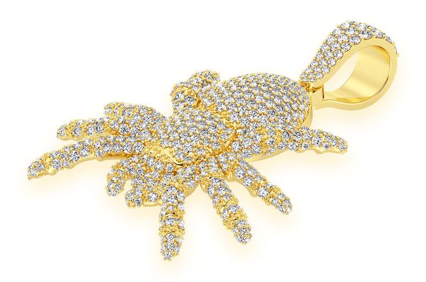4.00ct Diamond Spider Crawling Pendant 18K Solid Gold - Image 2