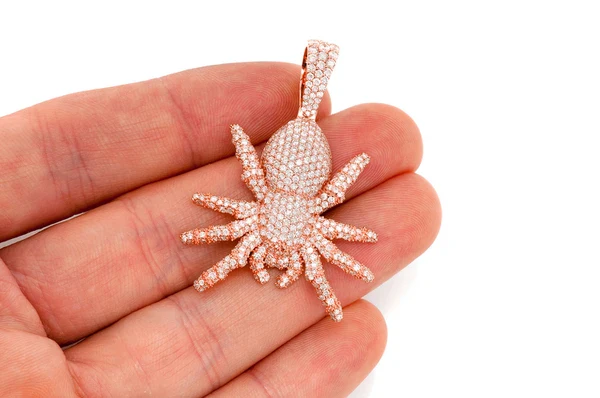 4.00ct Diamond Spider Crawling Pendant 18K Solid Gold - Image 6