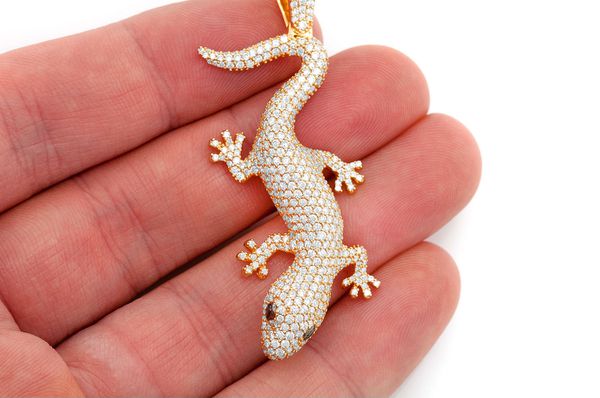 4.20ct Diamond Lizard Pendant 18K Solid Gold - Image 3
