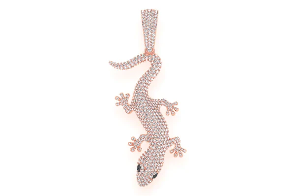 4.20ct Diamond Lizard Pendant 18K Solid Gold - Image 4