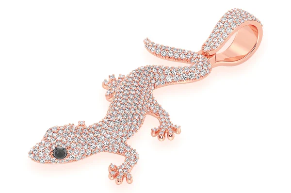 4.20ct Diamond Lizard Pendant 18K Solid Gold - Image 5