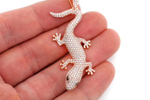 4.20ct Diamond Lizard Pendant 18K Solid Gold - Image 6