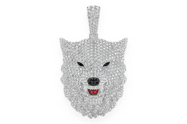 4.75ct Diamond Wolf Head Pendant 18K Solid Gold - Image 7