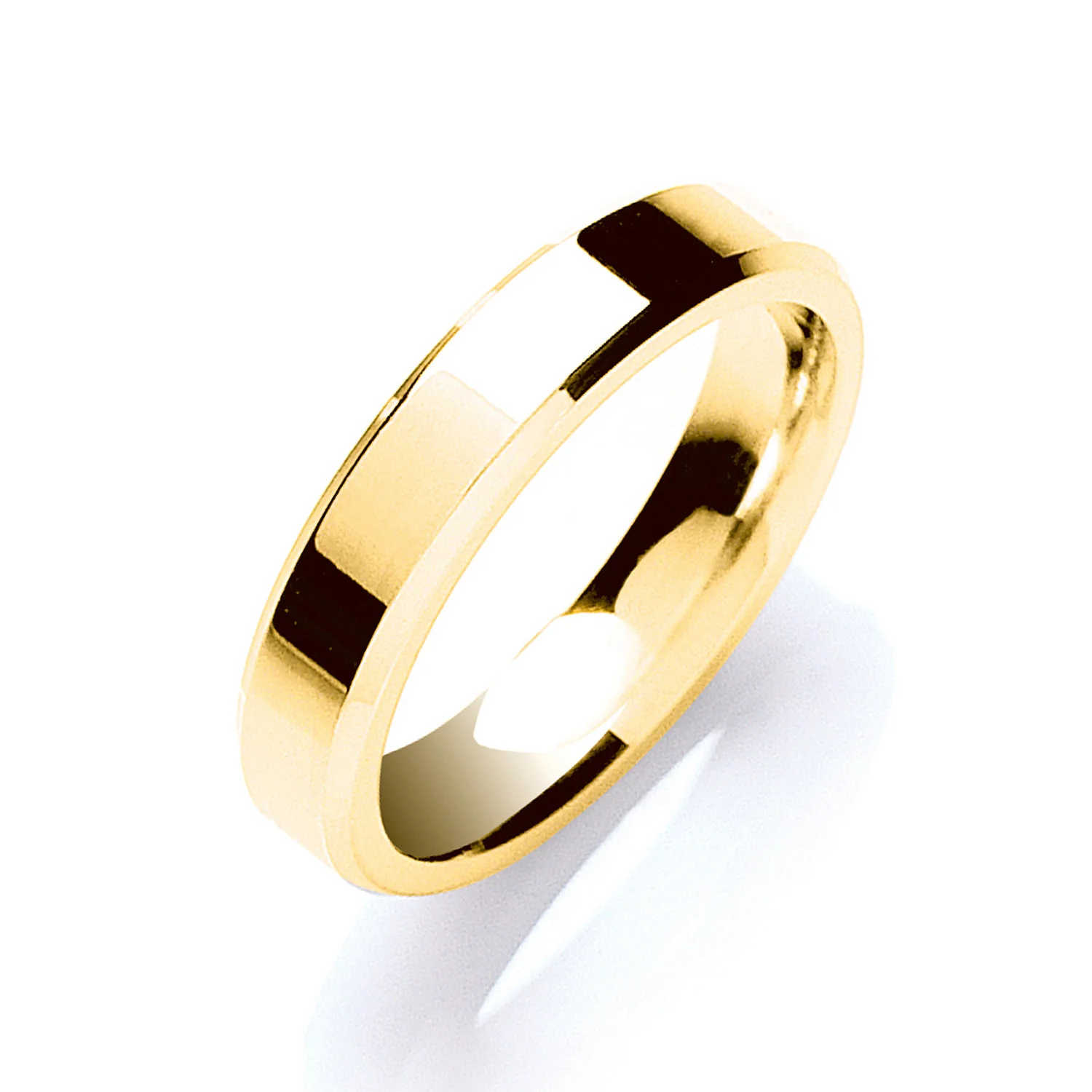 4mm Flat Court Bevelled Edge Wedding Band - Palladium 950