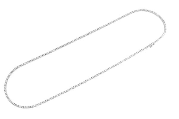 5.50ct Diamond 2pt Prong Set Tennis Necklace 18K Solid Gold - Image 6