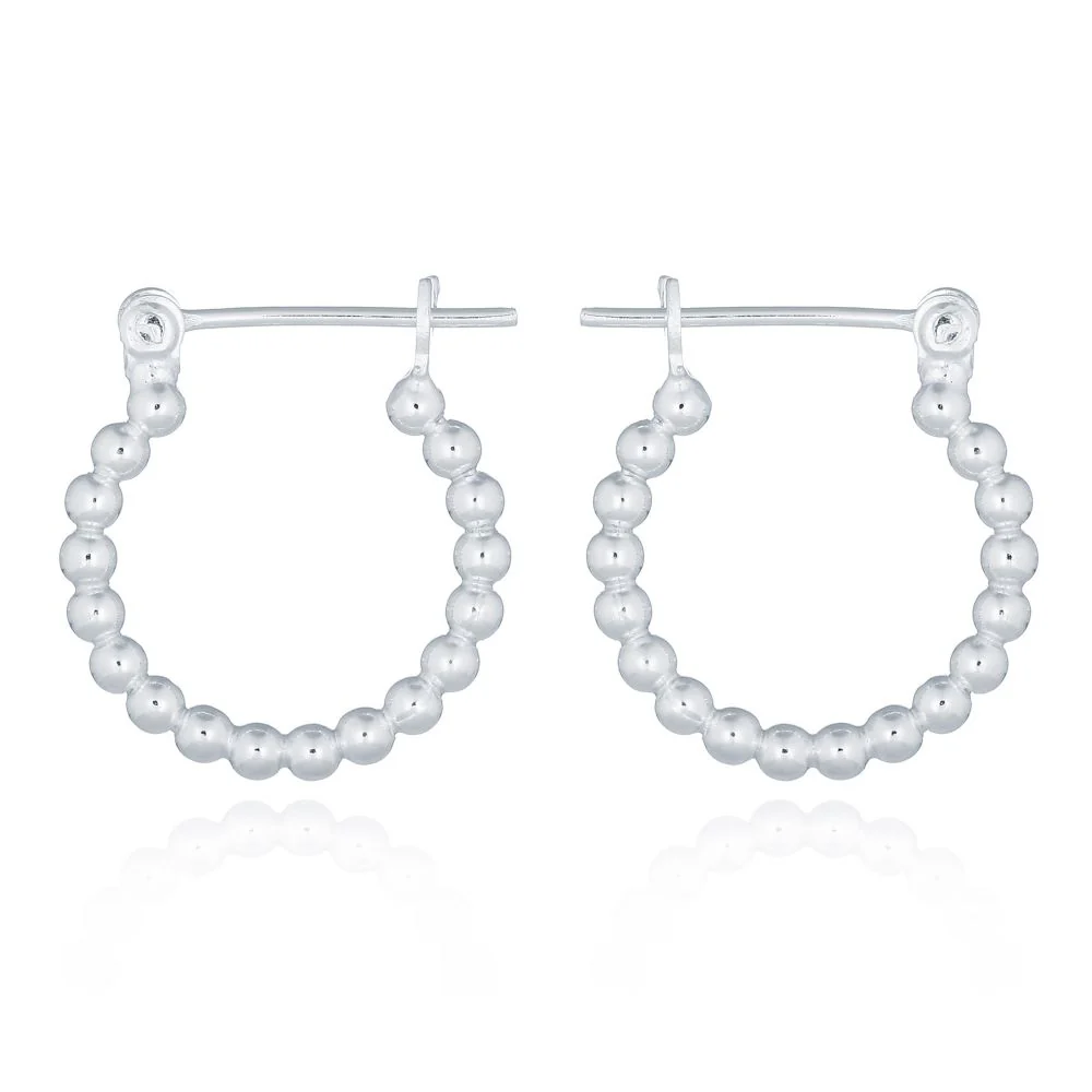 925 Silver Bead Design Hoops
