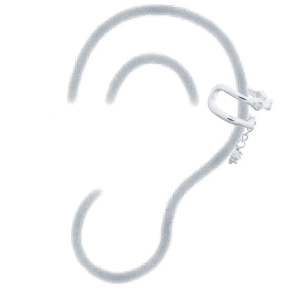 925 Silver Ear Cuff - Cubic Zirconia Set - Image 2