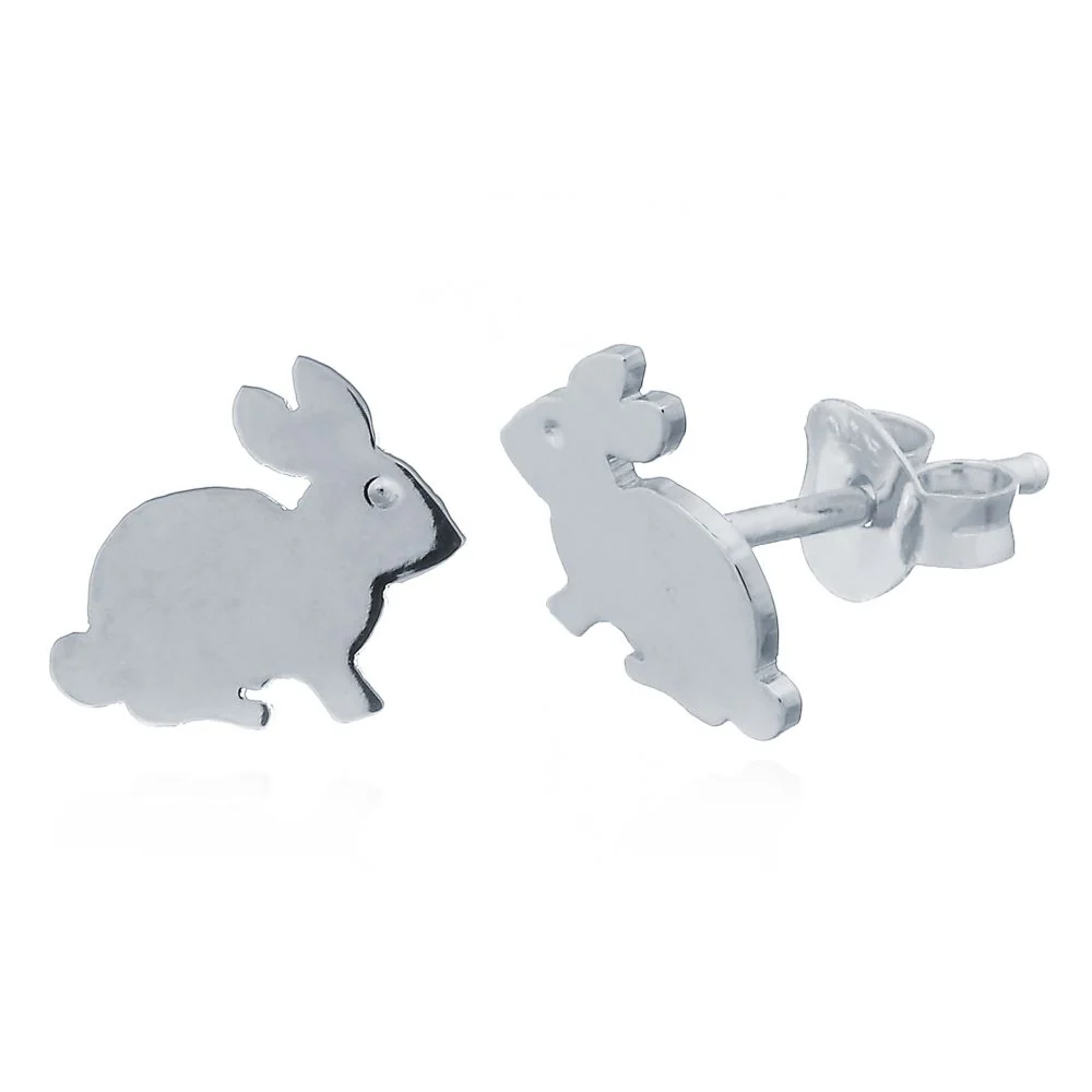 925 Silver Rabbit Stud Earrings - Image 2