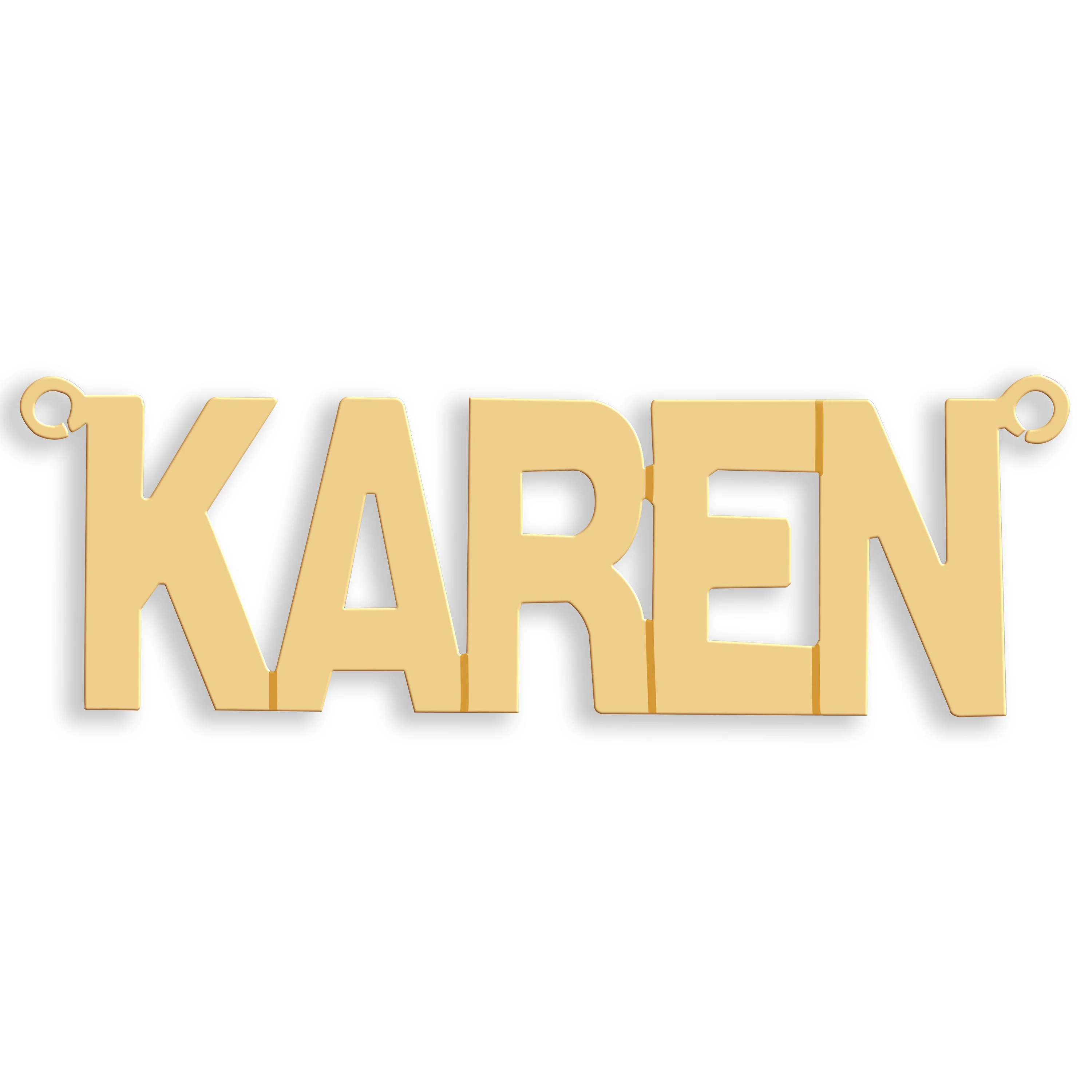 9ct Gold Large Block Style Nameplate - 9ct Gold - Image 2