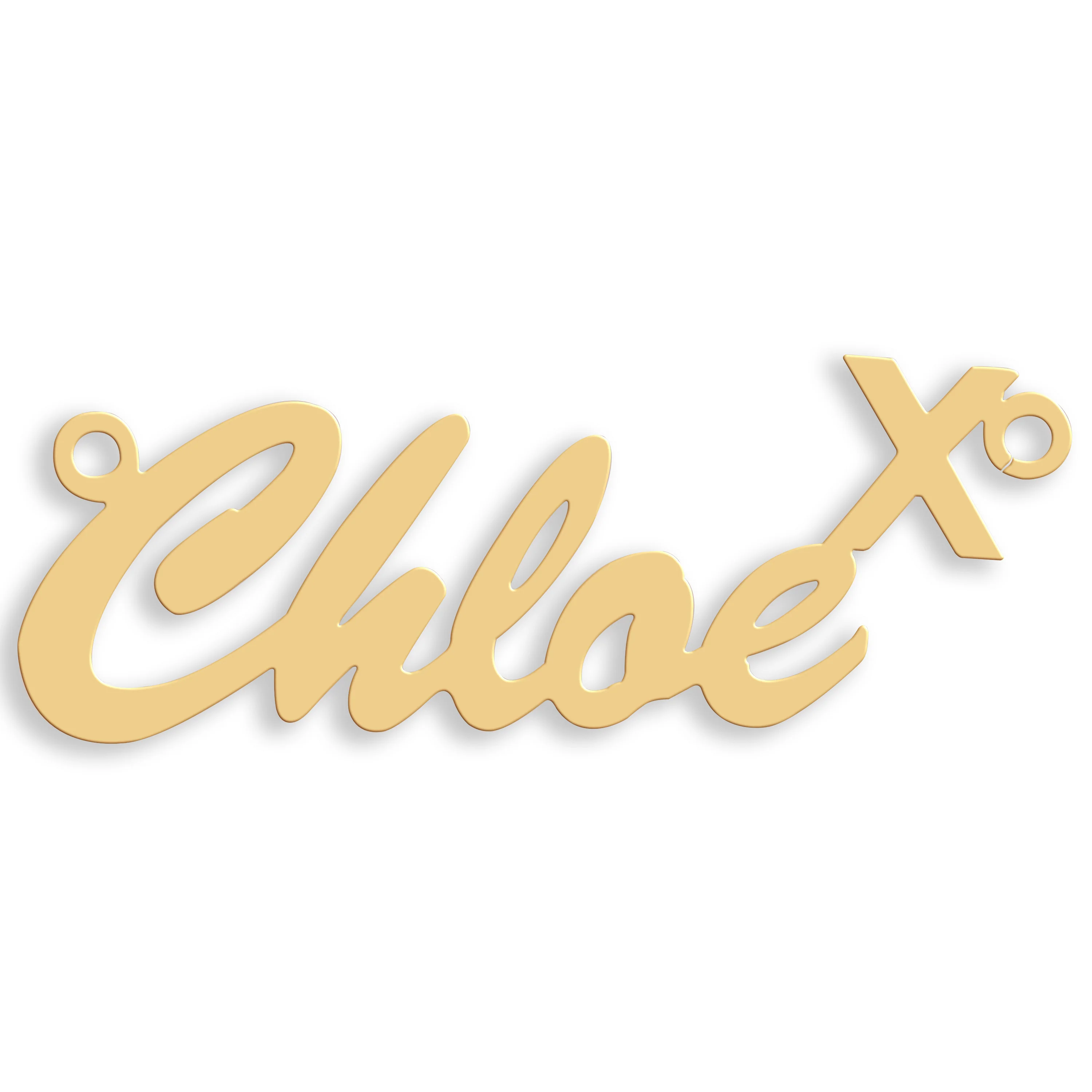 9ct Gold Script Kiss Nameplate - 9ct Gold - Image 2