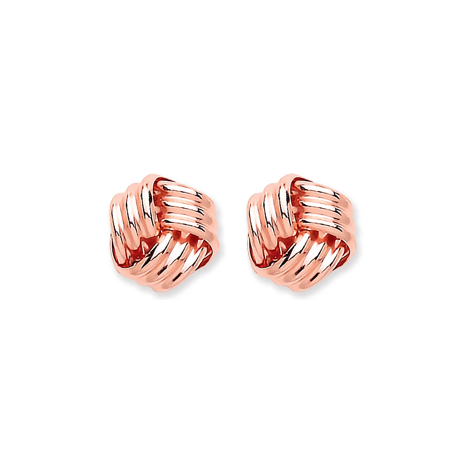 9ct Rose Gold Knot Studs - 9ct Gold - Image 2