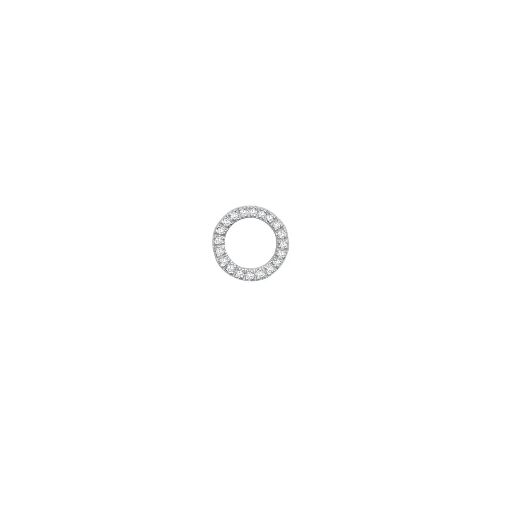 9ct White 0.10ct Natural Diamond Slider Circle Pendant