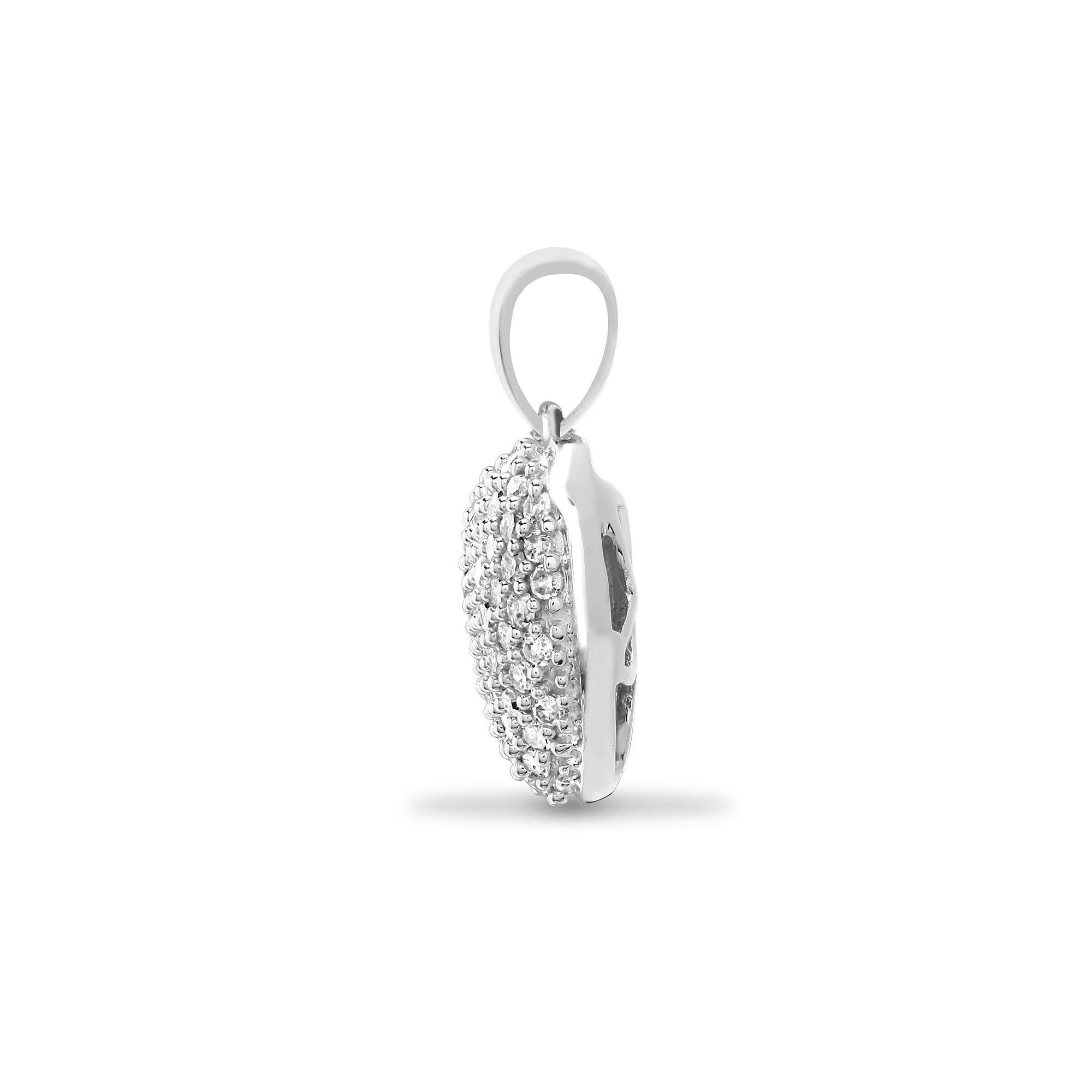 9ct White 0.25ct Pave Set Natural Diamond Heart - Image 2