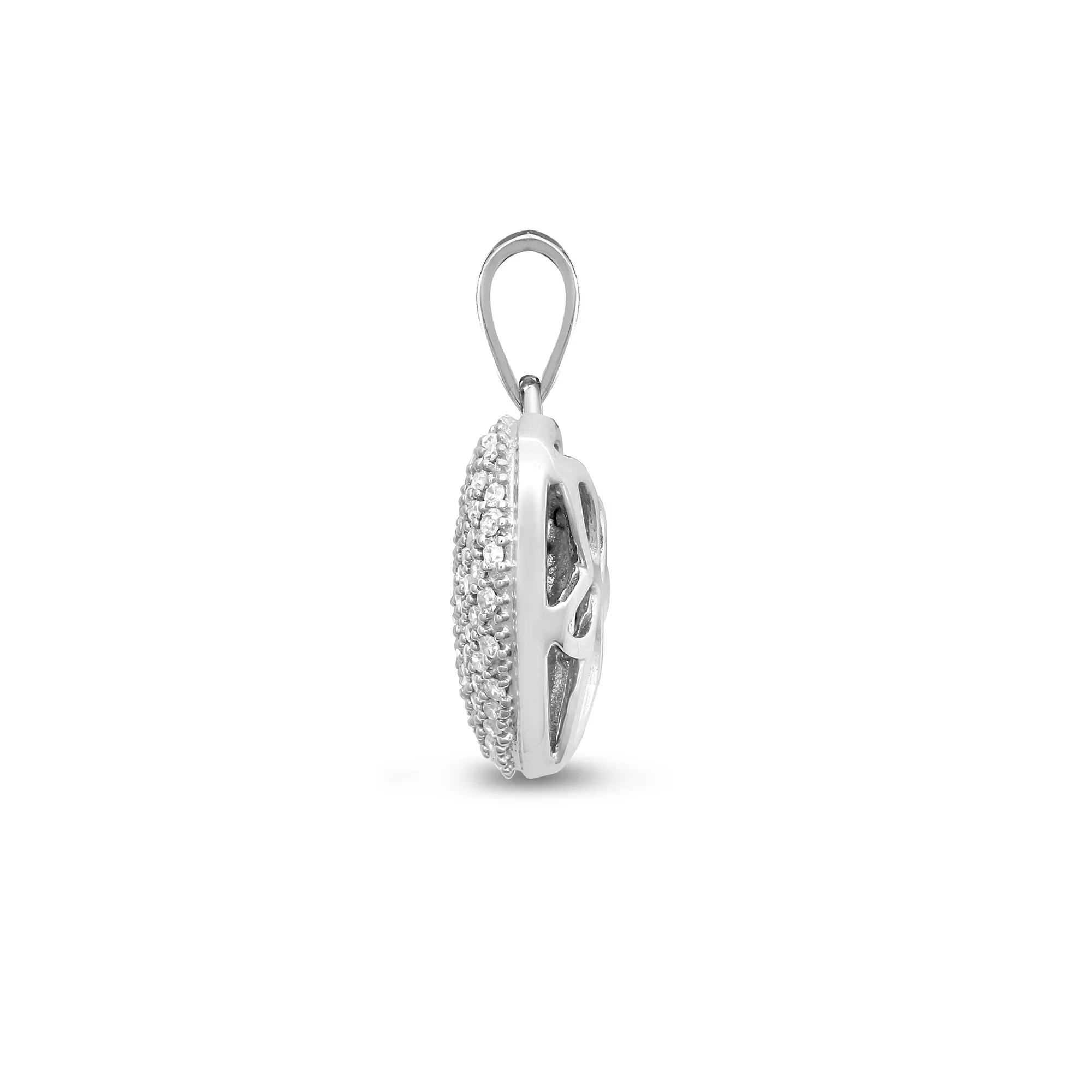 9ct White 0.50ct Pave Set Natural Diamond Heart - Image 2