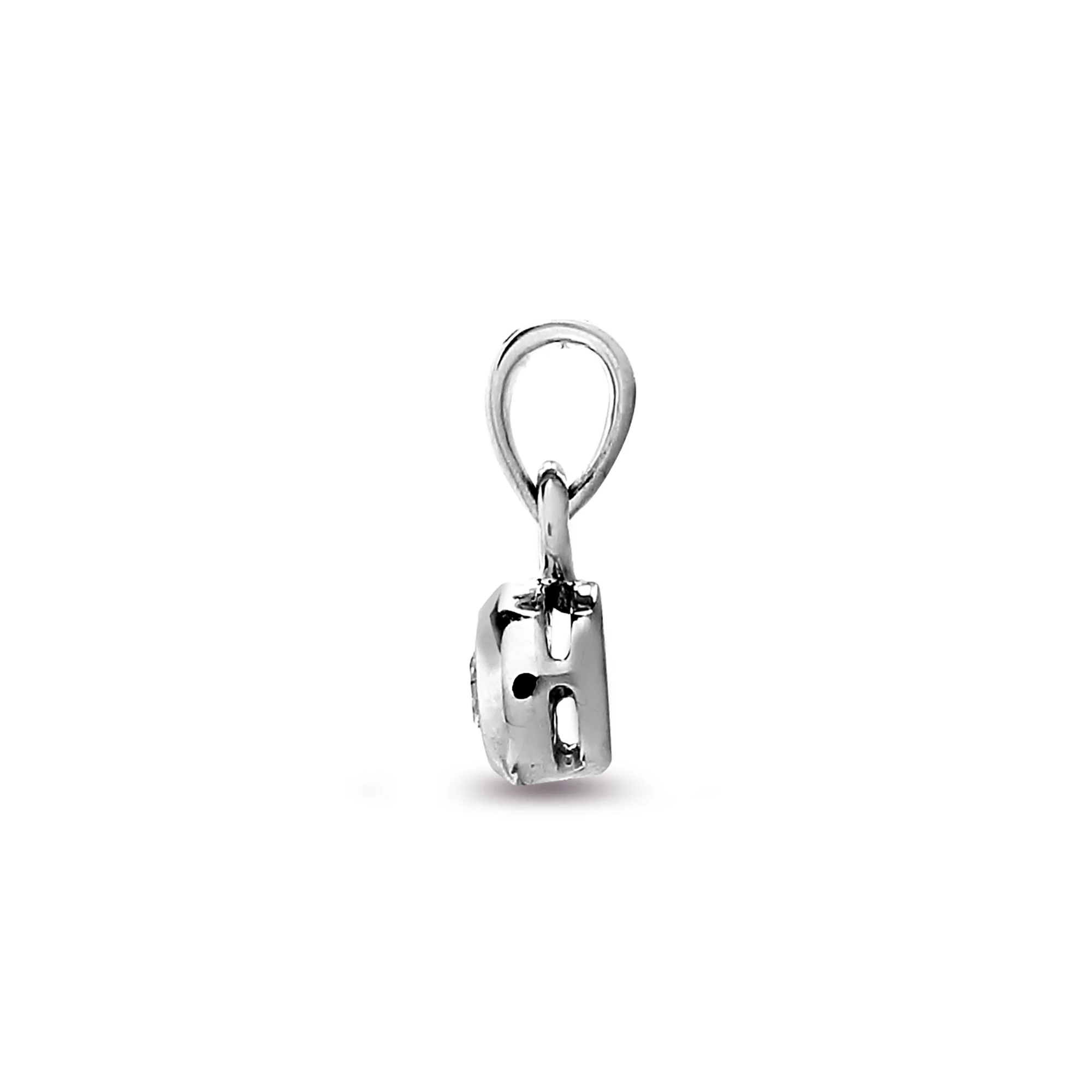 9ct White 10pts Rub over Pendant - Image 2