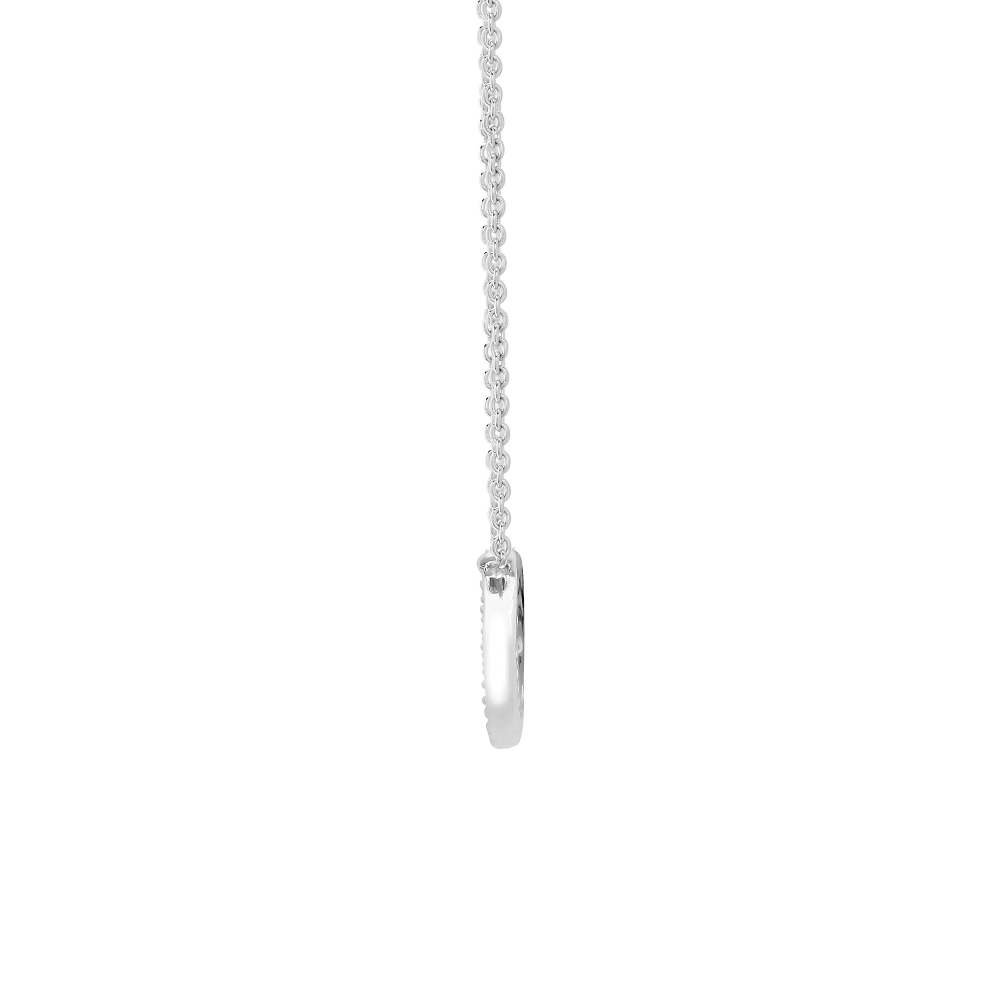 9ct White 15pts Natural Diamond Lips Pendant with 17" Chain - Image 2