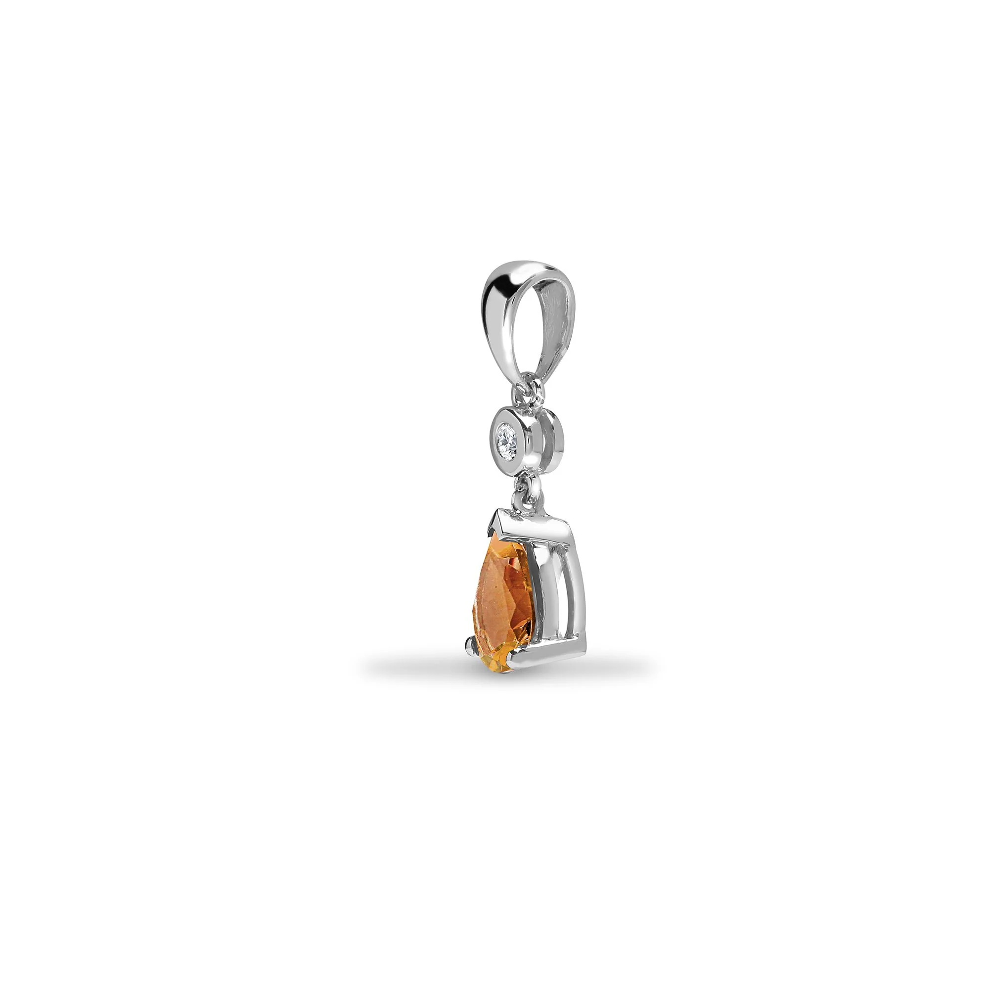 9ct White Dia-4pts Morganite-70pts Drop Pendant - Image 2