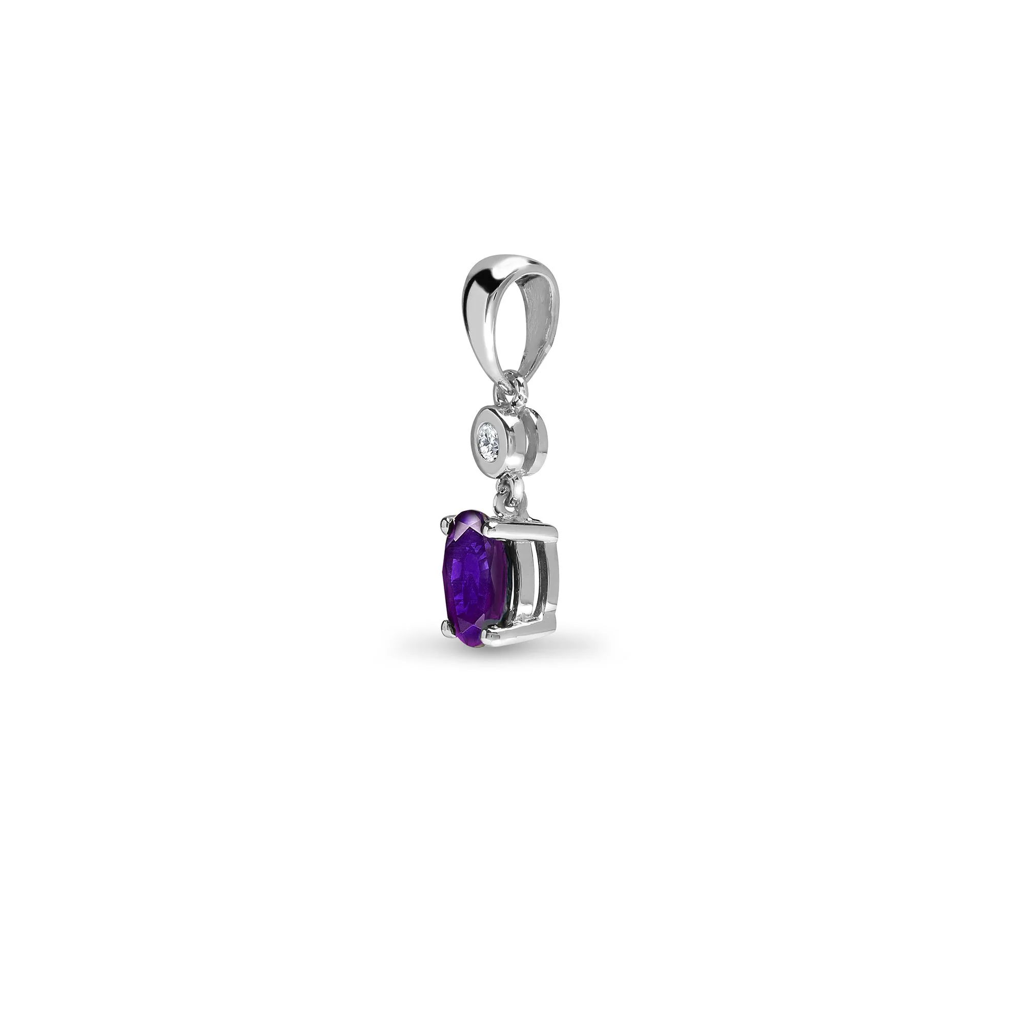9ct White Dia-4pts Tanz-37pts Drop Pendant - Image 2