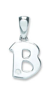 9ct White Gold 0.01ct Diamond B Initial - 9ct Gold - Image 2