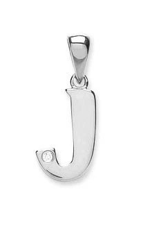 9ct White Gold 0.01ct Diamond J Initial - 9ct Gold - Image 2