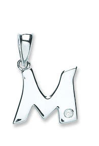 9ct White Gold 0.01ct Diamond M Initial - 9ct Gold - Image 2