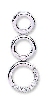 9ct White Gold 0.05ct Diamond Drop Pendant - 9ct Gold