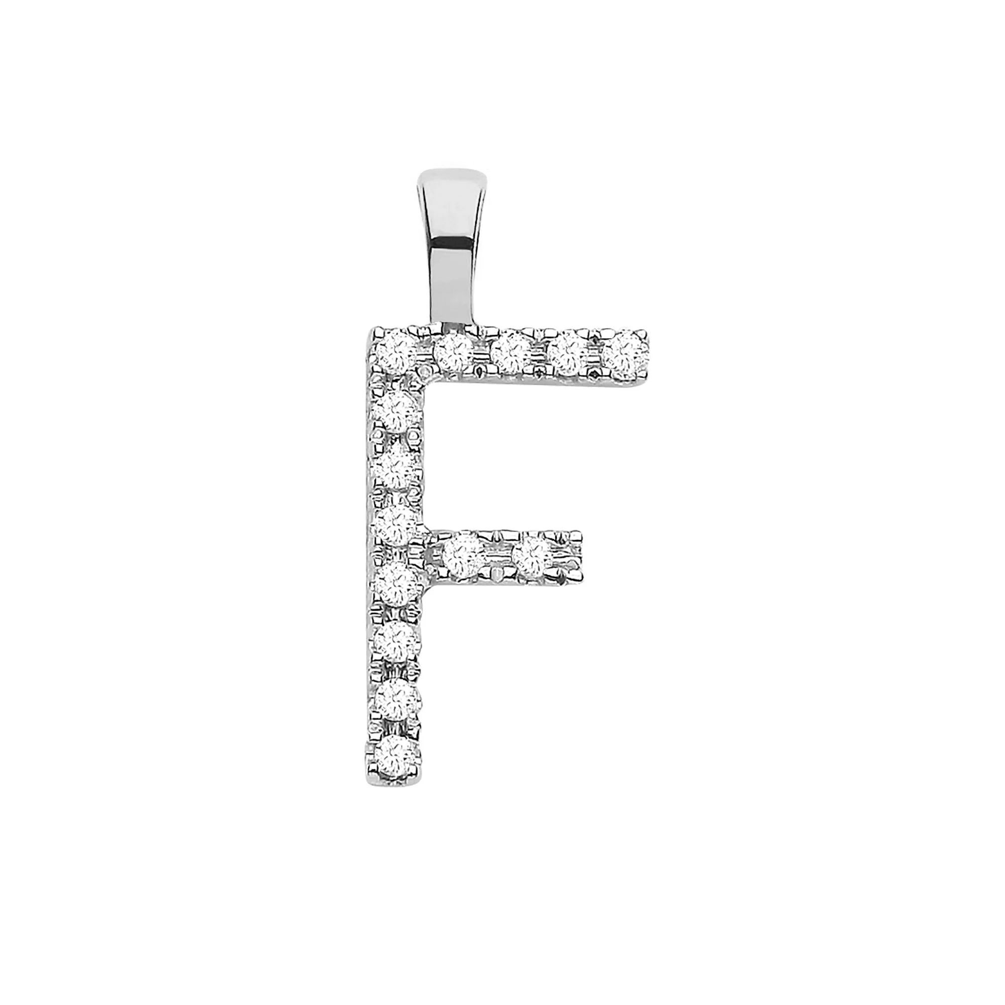 9ct White Gold 0.05ct Diamond F Initial - 9ct Gold - Image 2