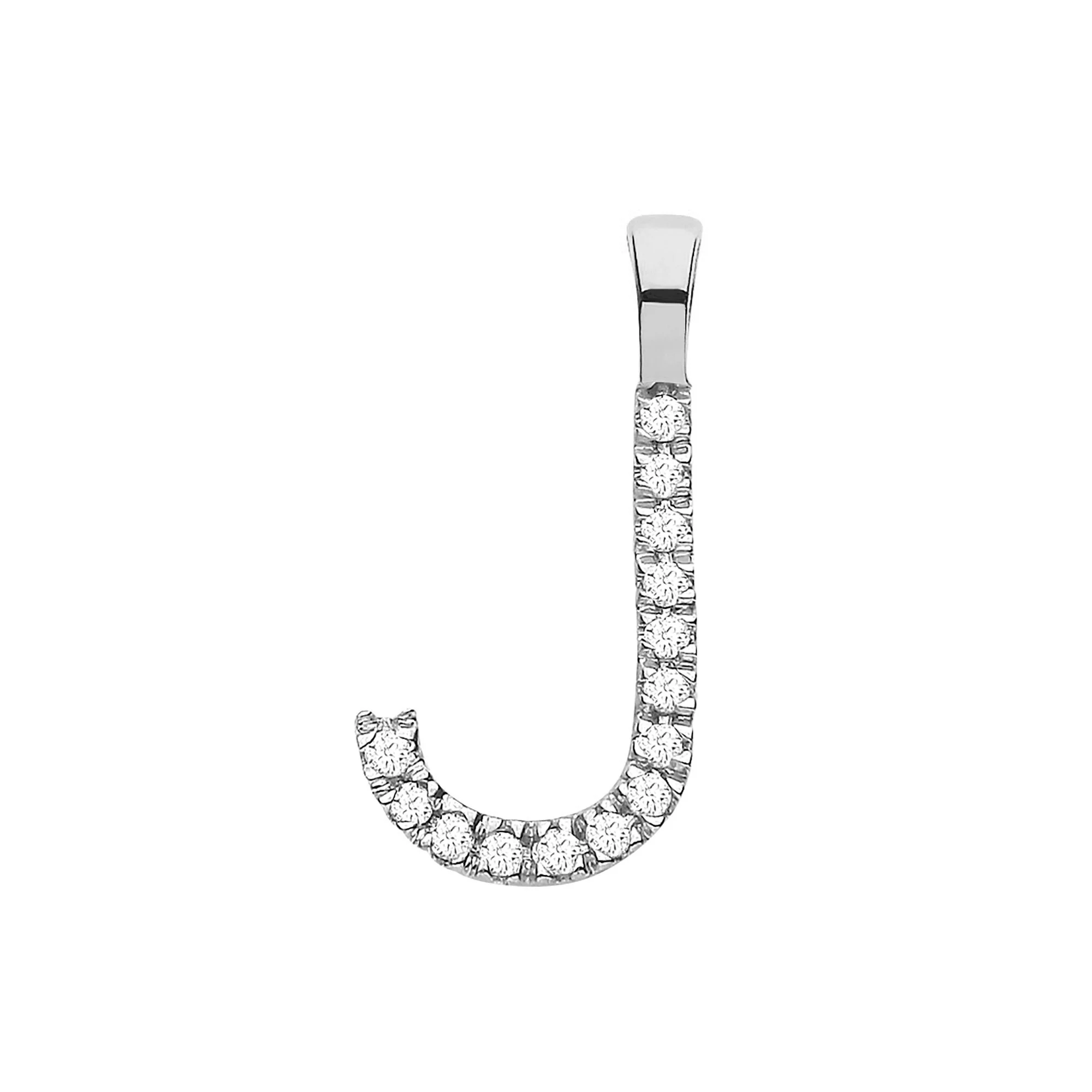 9ct White Gold 0.05ct Diamond J Initial - 9ct Gold - Image 2