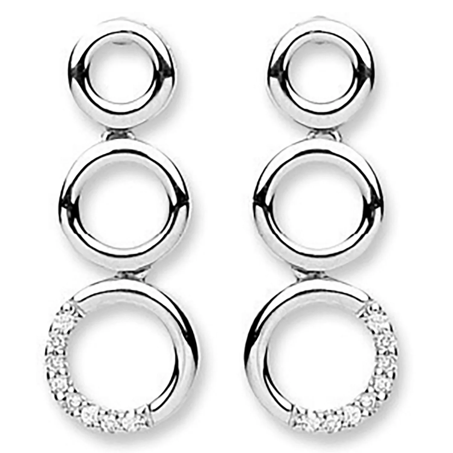 9ct White Gold 0.08ct Diamond Drop Earrings - 9ct Gold