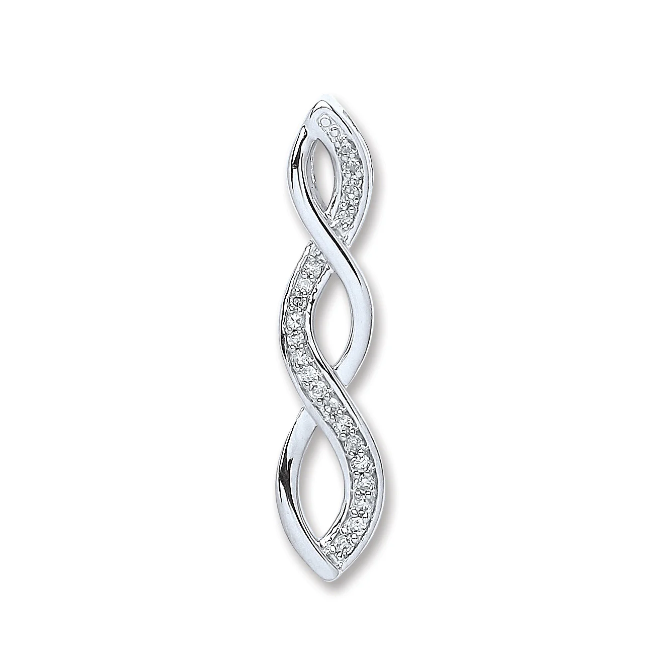 9ct White Gold 0.08ct Diamond Pendant - 9ct Gold