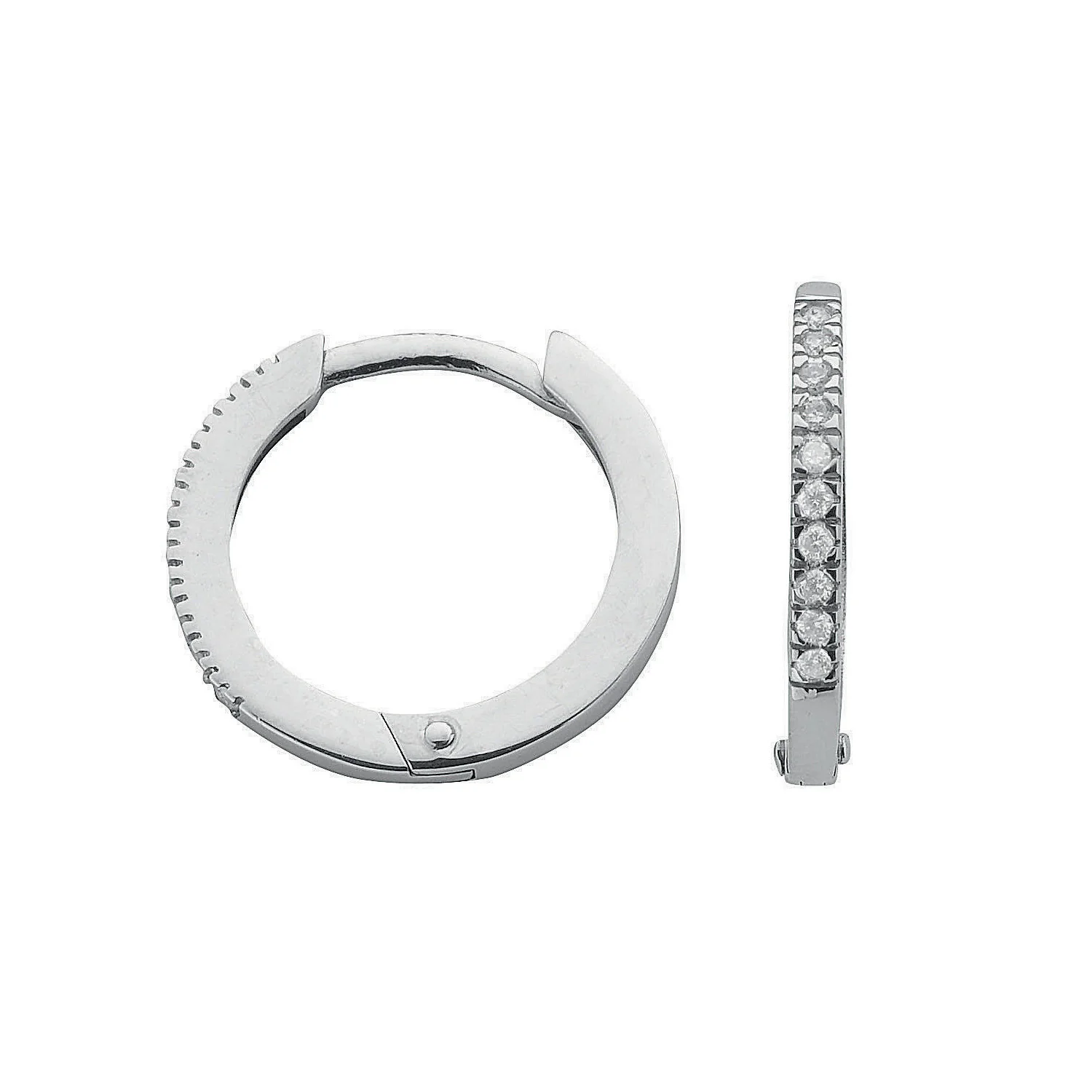9ct White Gold 0.11ct Diamond Earrings - 9ct Gold