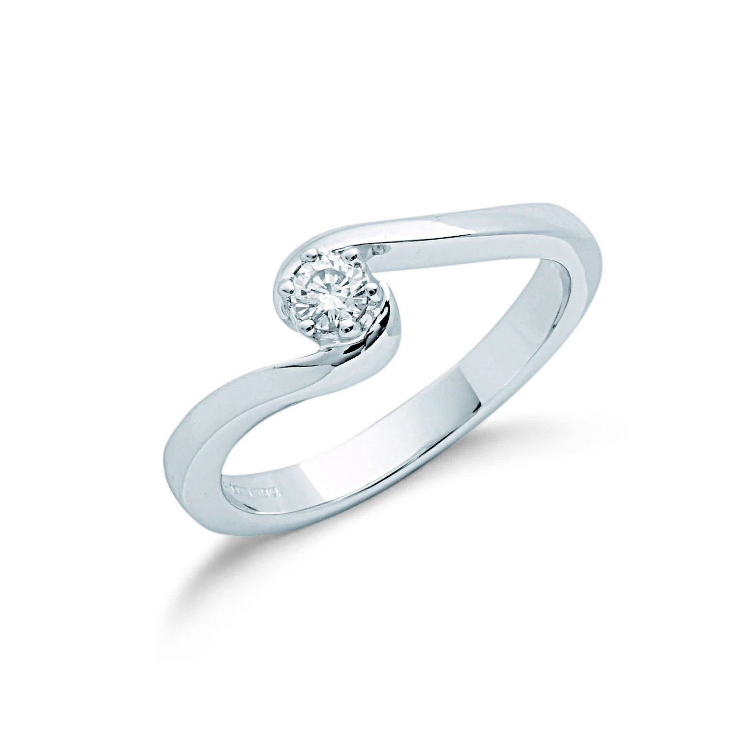 9ct White Gold 0.15ct Diamond Engagement Ring - 9ct Gold - Image 2