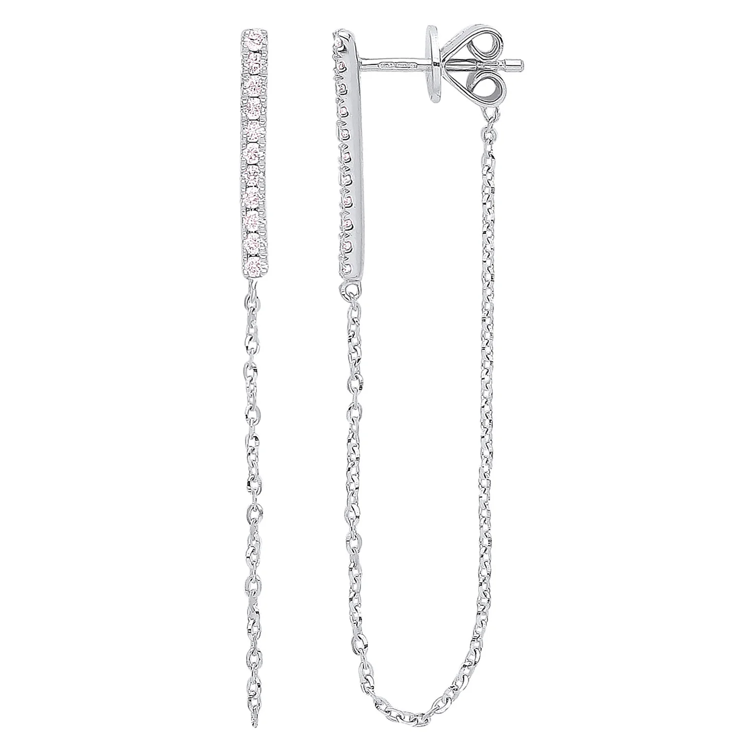 9ct White Gold 0.16ct Diamond Earrings - 9ct Gold