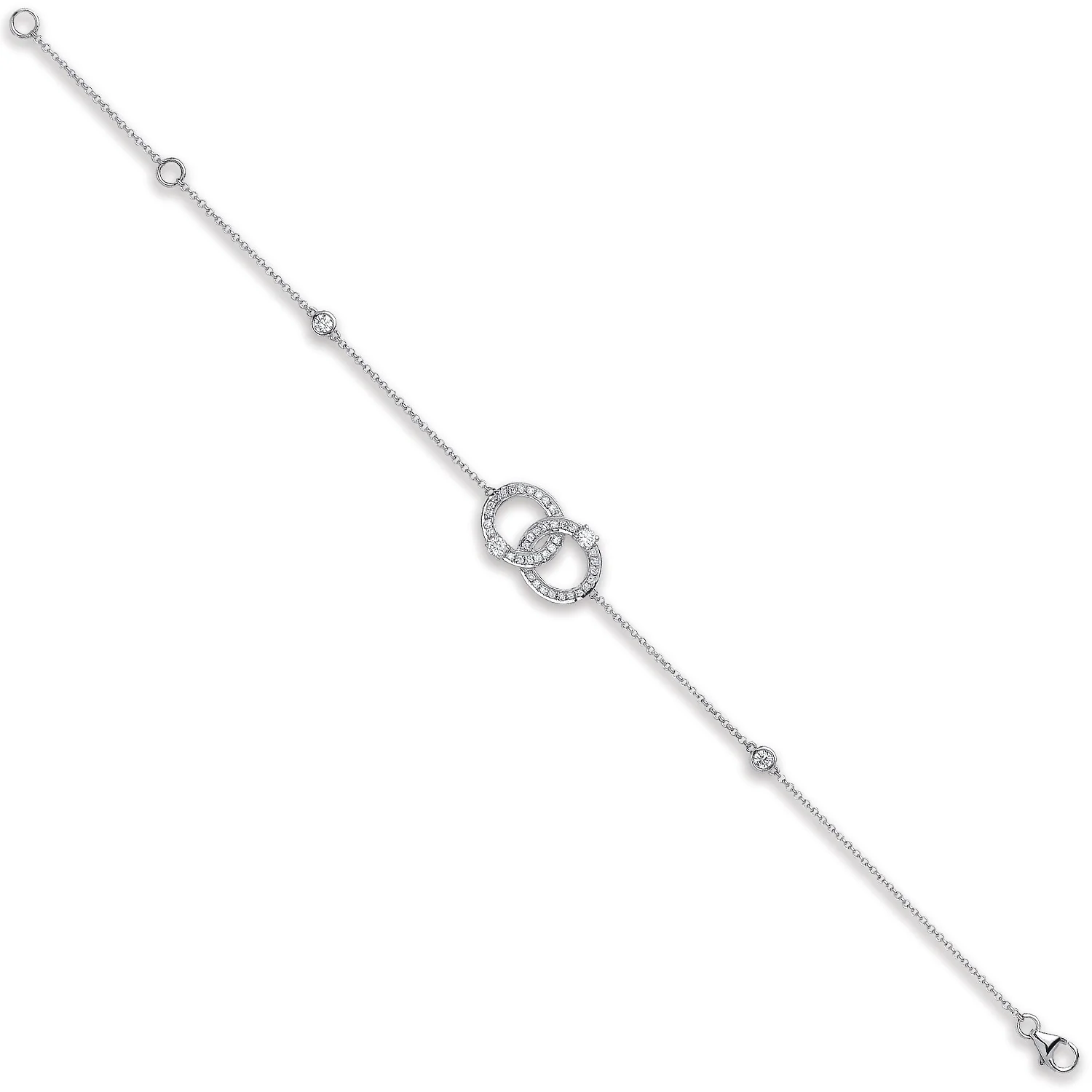 9ct White Gold 0.17ct Diamond Bracelet - 9ct Gold