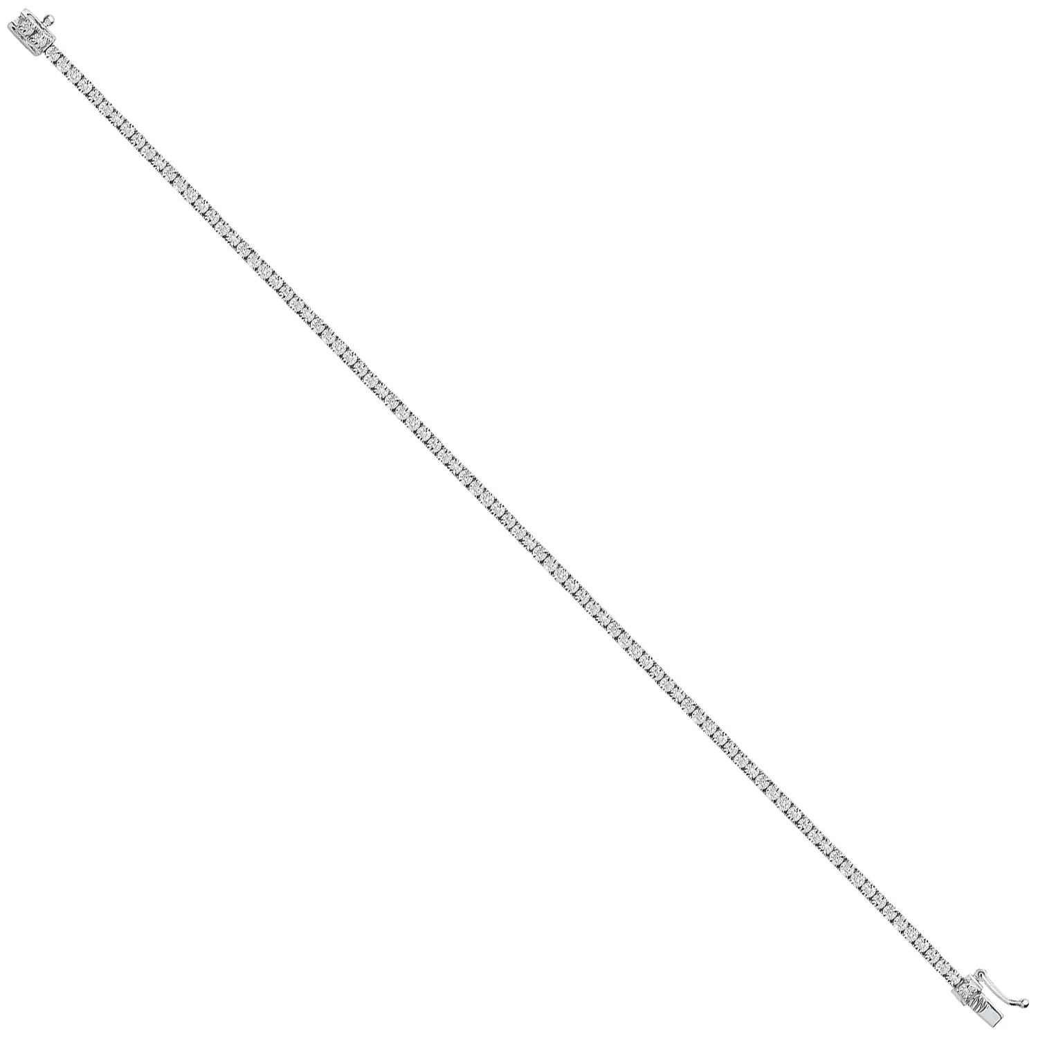 9ct White Gold 0.25ct Diamond Tennis Bracelet - 9ct Gold - Image 2