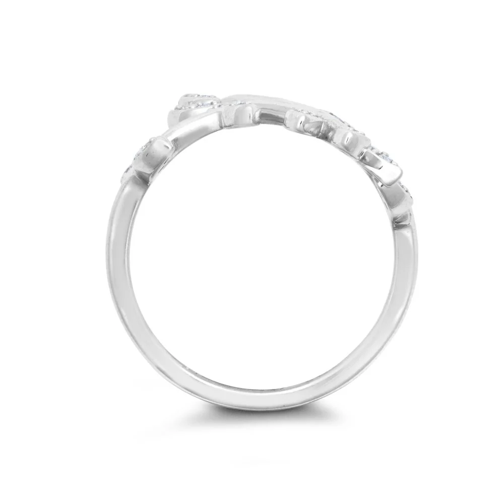 9ct White Gold 0.25cts Natural Diamond Leaf Ring - Image 2