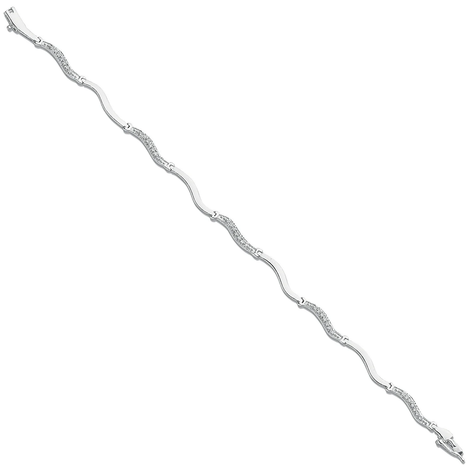 9ct White Gold 0.28ct Diamond Bracelet - 9ct Gold