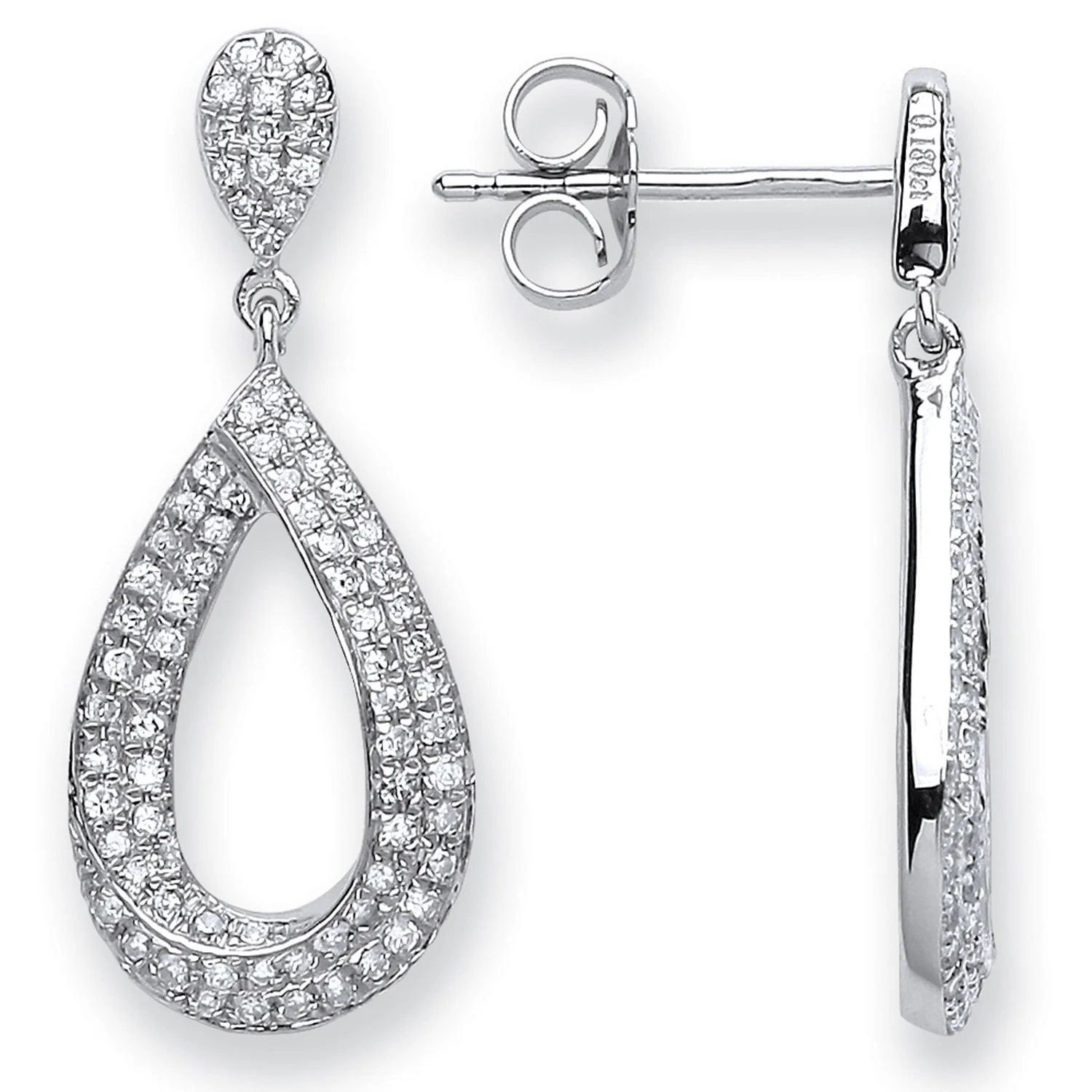 9ct White Gold 0.34cts Dia Pear shape Earrings - 9ct Gold