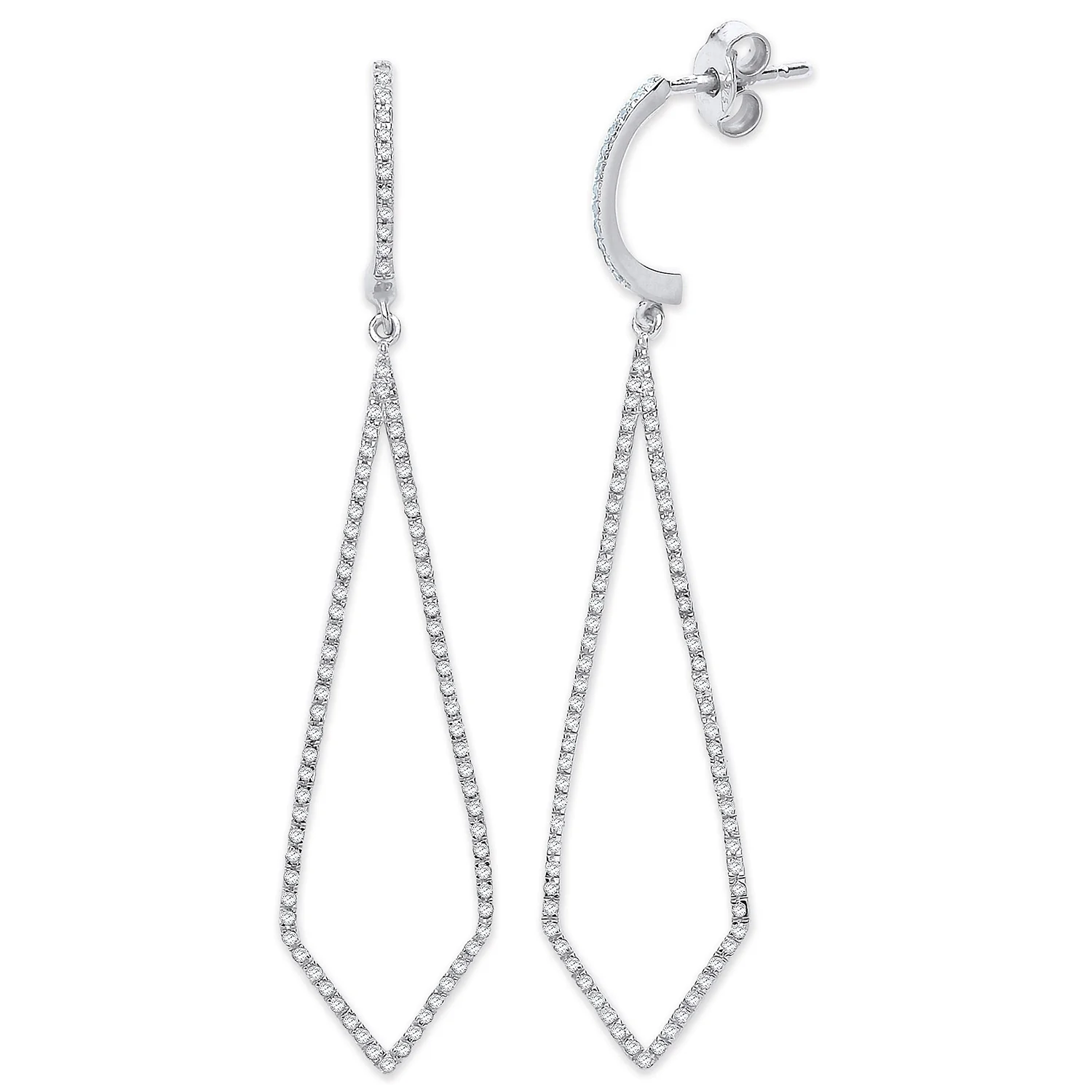 9ct White Gold 0.40ct Diamond Drop Earrings - 9ct Gold