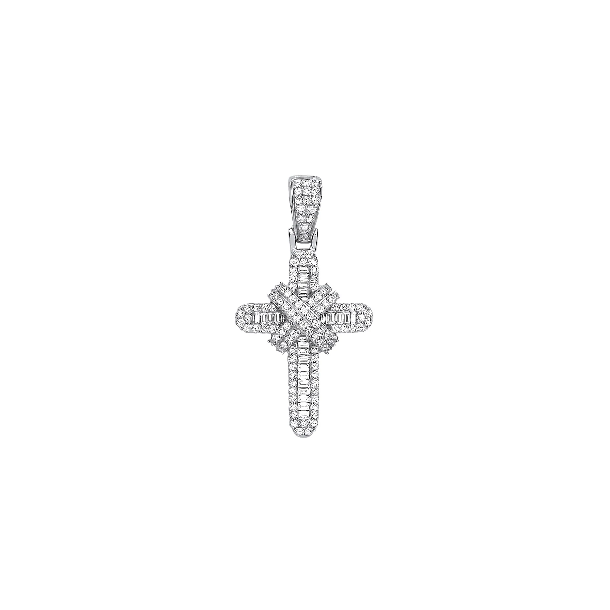 9ct White Gold 0.44ct Diamond Cross - 9ct Gold
