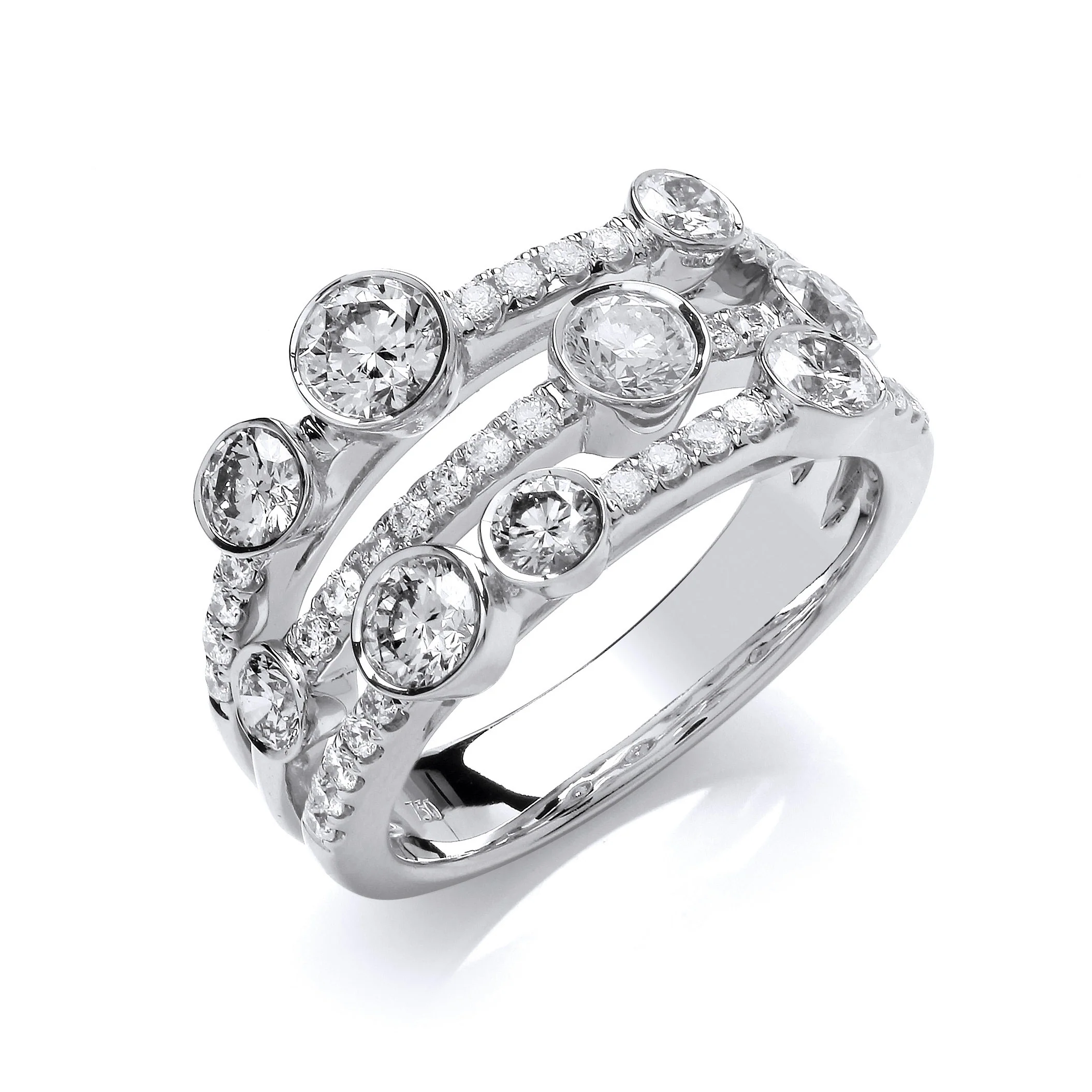 9ct White Gold 1.70ctw Lab Grown Diamond Dress Ring IGI Certified - 9ct Gold - Image 3