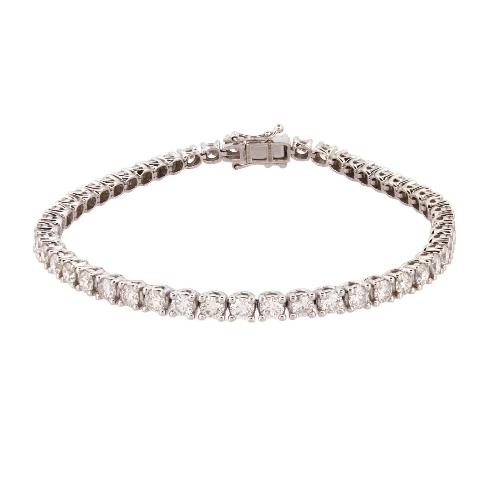 9ct White Gold 5.00ct Claw Set LAB Grown Diamond Line Bracelet