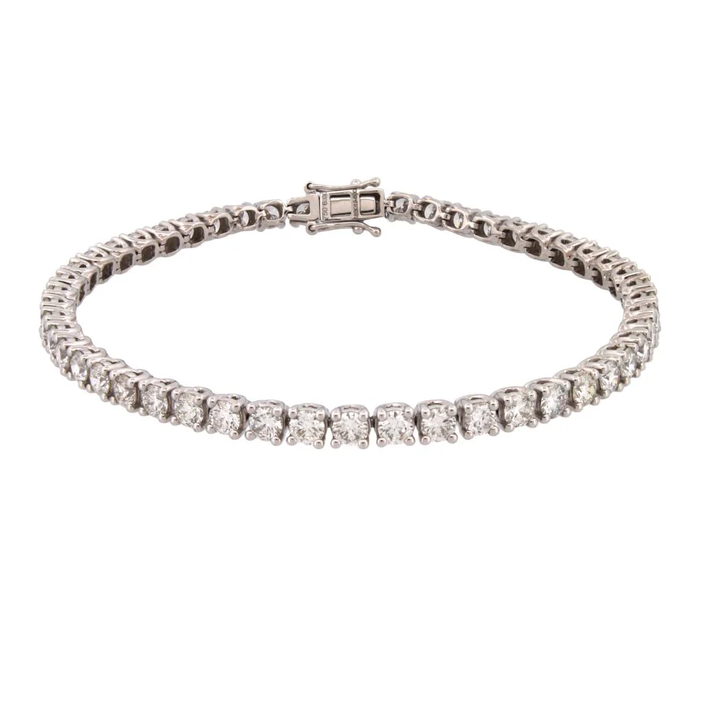 9ct White Gold 6.00ct Claw Set LAB Grown Diamond Line Bracelet
