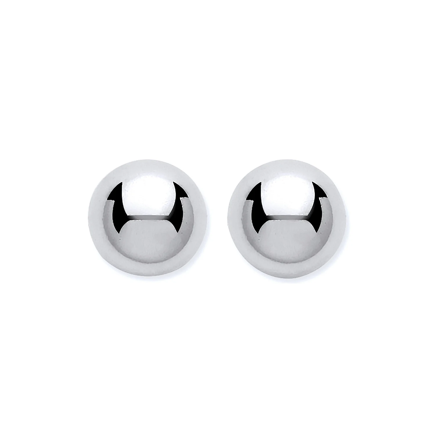 9ct White Gold 6mm Ball Studs - 9ct Gold - Image 2