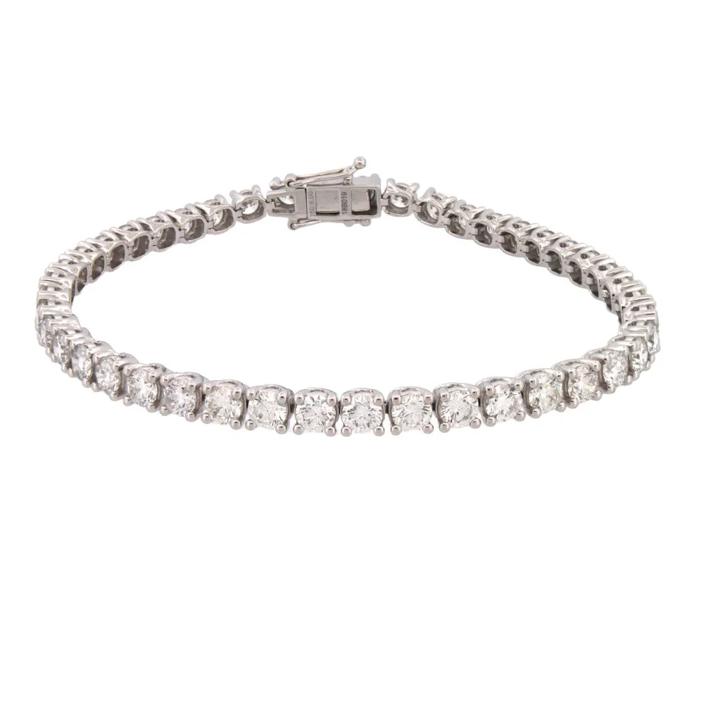 9ct White Gold 8.00ct Claw Set LAB Grown Diamond Line Bracelet