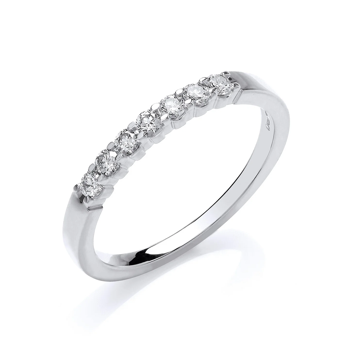 9ct White Gold D0.25ct Diamond Half ET Ring - 9ct Gold