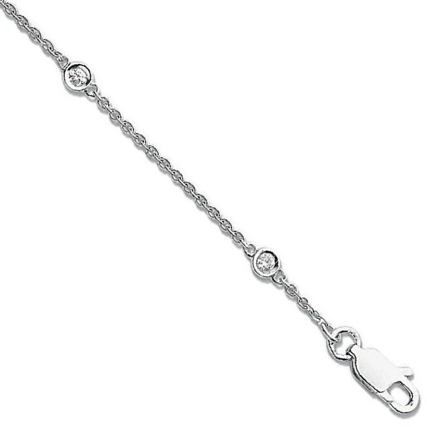 9ct White Gold Diamond by the Yard Bracelet 0.20ctw - 9ct Gold