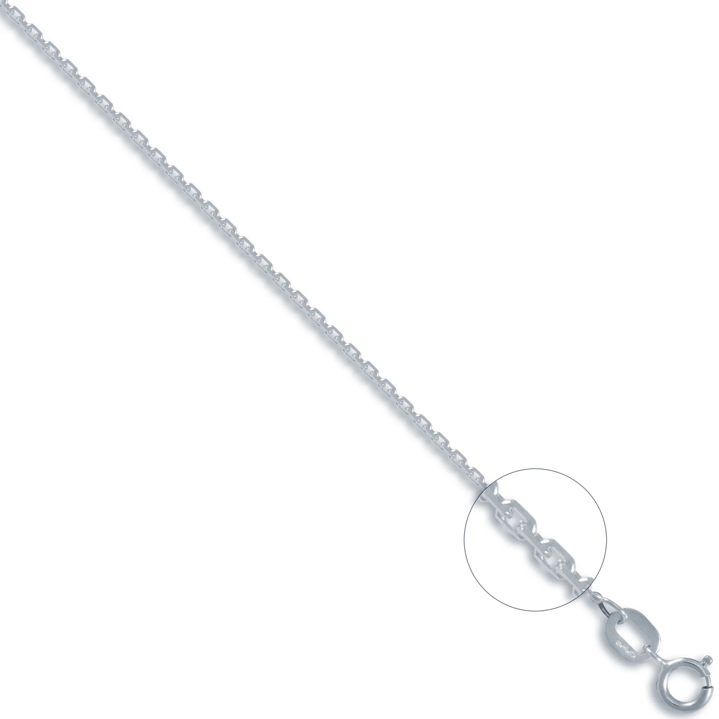9ct White Gold Diamond Cut Trace 1.0mm Chain - Image 2