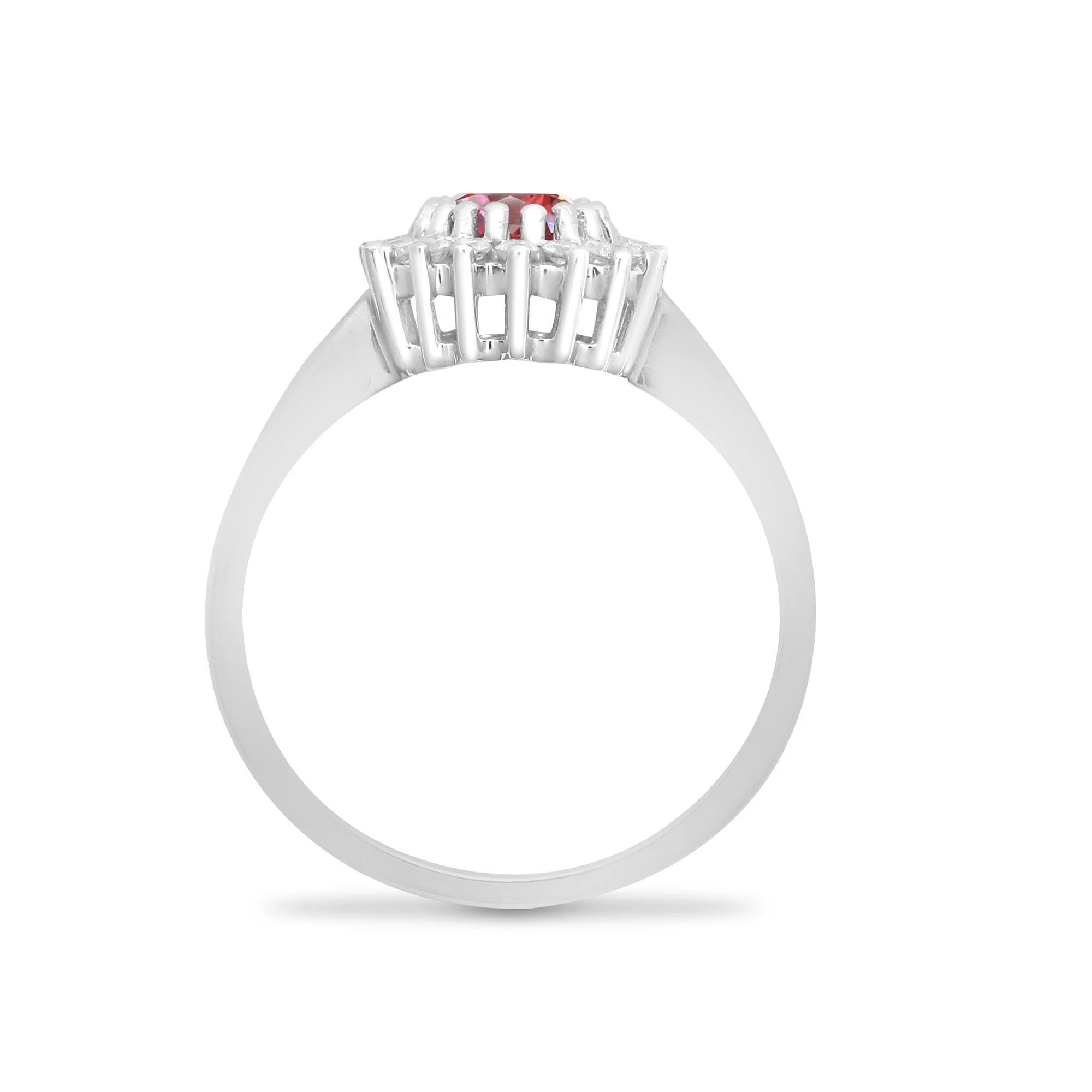 9ct White Gold Natural Diamond 23pts & Ruby 1.10ct Ring - Image 2