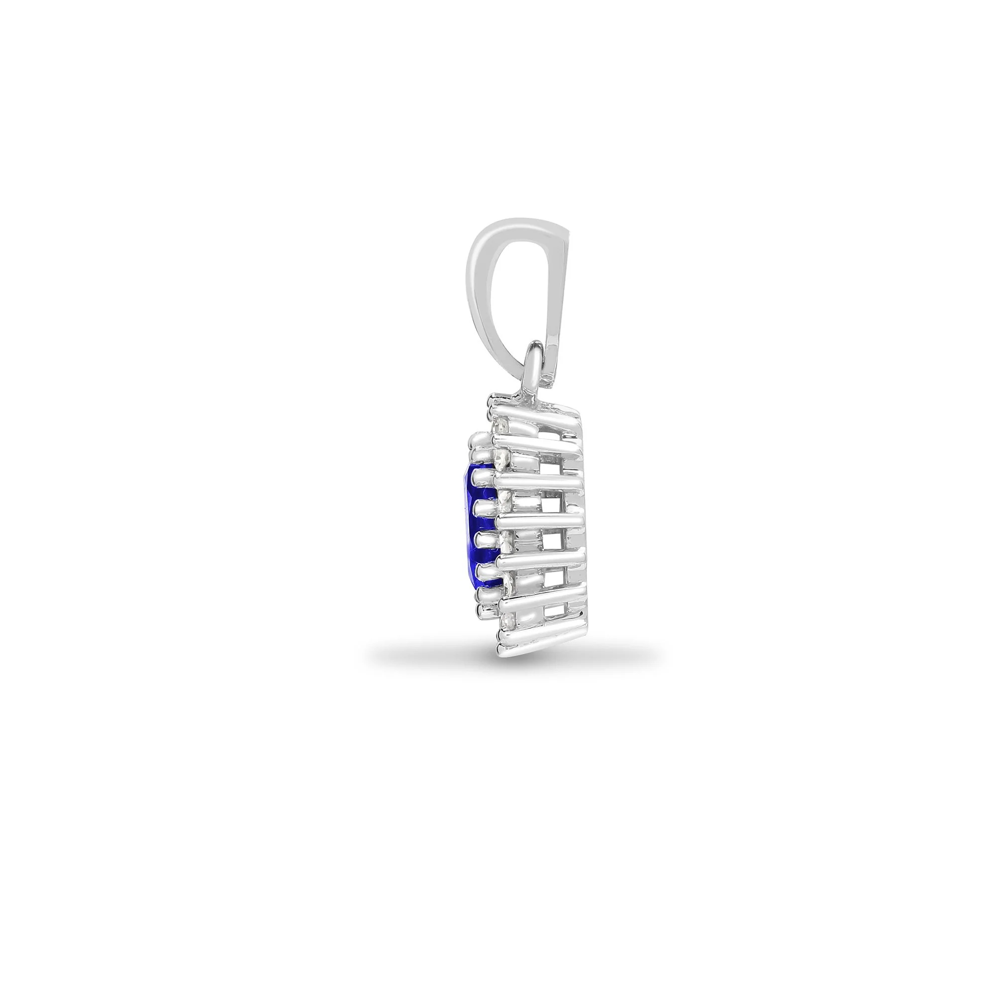 9ct White Gold Natural Diamond And Tanzanite Pendant - Image 2